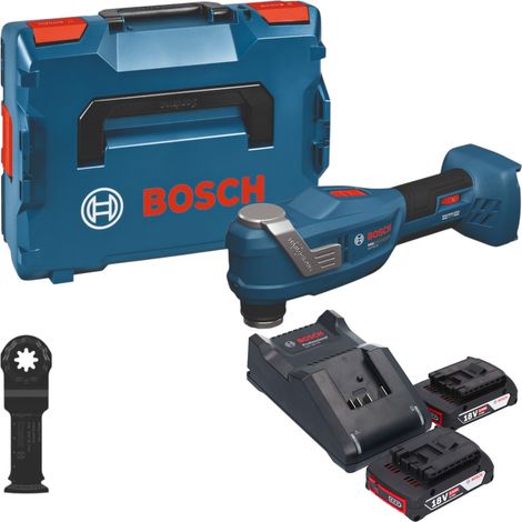 Bosch GOP 18V-30 Akku Multifunktionswerkzeug 18 V Starlock Plus Brushless + 2x Akku 2,0 Ah + Ladegerät + L-Boxx