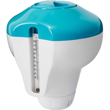2 In 1 Floating Swimming Pool Chlorine Dispenser And Thermometer (1/4)