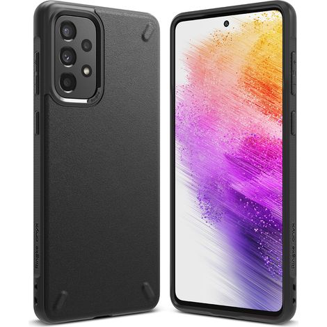 Custodia nera onice resistente e flessibile per Galaxy A73. (1/5)