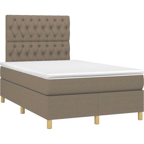 Maison Exclusive - Sommier à lattes de lit avec matelas taupe 120x190 cm tissu