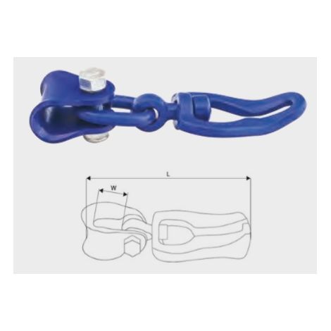 Gancio girevole fune/catena con maglia con occhiello peso 1.15 Kg