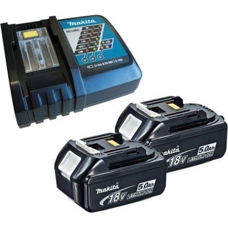 Makita BL1850 18V LXT 5.0Ah Li-Ion Batteries & DC18RC Charger Kit (2 x Batts & Charger)