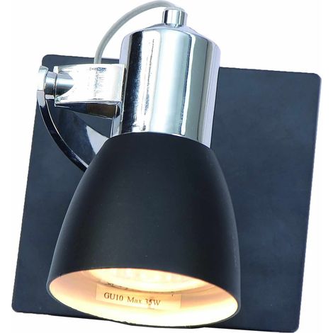 Applique murale classique noir/argent GU10 15W Rawenna LP