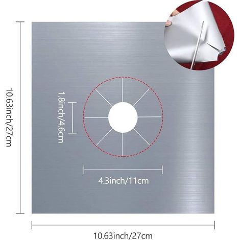 Gaskochfeldschutz, Gasherdmatte, Gasbrennerschutz, Gasherdschutz, 0,2 mm Schutzabdeckung für Kochfelder, Gasherd (1/4)