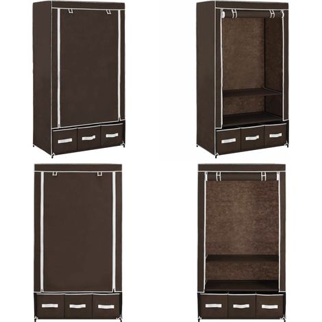 Kleiderschrank Braun 87 x 49 x 159 cm Stoff - Kleiderschrank - Schlafzimmermöbel - Stauraum - Aufbewahrung - Textilschrank - Home & Living (1/5)