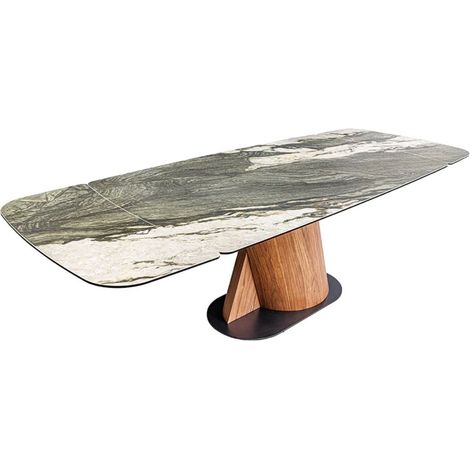 Esstisch VORTEX – Ausziehbar 180 bis 260 cm – Tischplatte aus Keramik in grauer Marmoroptik – Metallbeine – Moderner Stil
