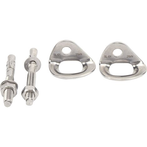 2 Mousquetons d'escalade en acier inoxydable solides et lisses, pratiques pour ancres d'escalade