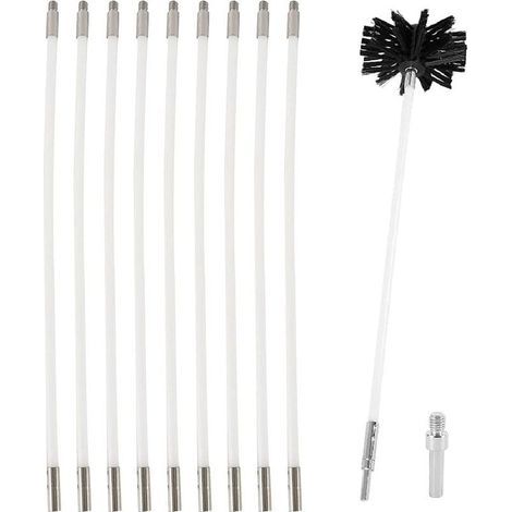 Brosse De Ramonage - 3.6 M - Diamètre 100 Mm - Pour Poêle À Granulés Et Cheminées - Kit Complet Avec 9 Cannes (1/5)