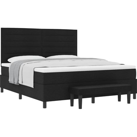 Maison Exclusive - Boxspringbett mit Kopfteil Schwarz 180 x 200 c (1/5)