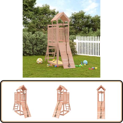 Spielturm mit Kletterwand Massivholz Douglasie - Holzspielplatz - Spielturm - Kletterturm - Douglasie - Kinderspielgerät