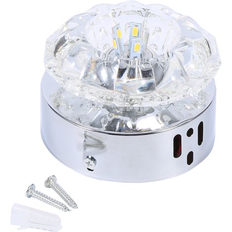 Plafonnier LED encastré moderne en cristal 5W, suspension ronde blanc froid (1/5)