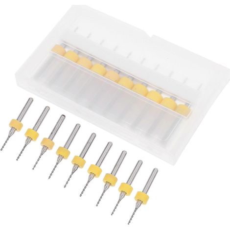 Jeu de 10 forets à graver en carbure pour circuits imprimés, couleurs aléatoires (1/5)