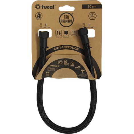 Flexible sanitaire NOIR POLYMÈRE Øintér.8mm - Femelle 3/8" - Femelle 3/8" NOIR MAT - 500mm - TAQ PREMIUM - Tucai (1/3)