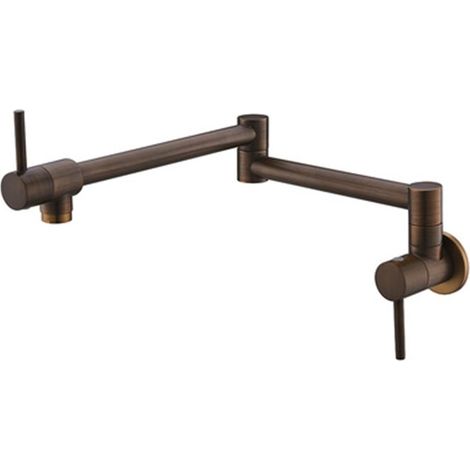 Robinet de remplissage de pot Pot de remplissage de serveur mural mural de cuisine pliable robinet simple pavé de trou simple froid plit rotation pliant bec chromé Robinet pliant ( Color : Antique Bro (1/5)