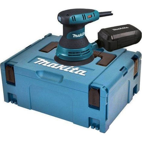 Makita – Ponceuse excentrique 300 W – Vitesse variable – Taux de vibration 4 m/s² – Extraction de poussière intégrée – Coffret MAK-PAC