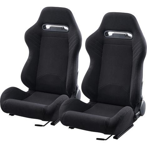 Mophorn Rennsitz, 2er-Set, verstellbar mit großem Neigungswinkel, hochelastischer Schaumstoff, Polyestergewebe und Q235B-Schieber, passend für Rennwagen und Go-Karts