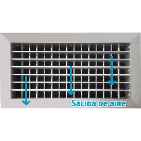 Rejilla de ventilación impulsión doble deflexión plata mate  300x100mm  300x100mm (1/5)