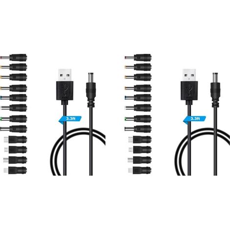 Movetour 2X câble USB DC Réglé Commutateur Adaptateur DC Chargeur Câble 24 Adaptateur sélectionnable Chaussettes (1/5)