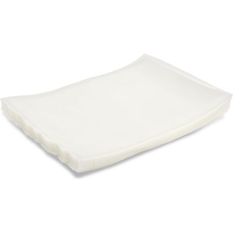 Girmi RVT52B2 50 Sacchetti Rinforzati 28x40 cm per la Conservazione degli Alimenti e la Cottura Sottovuoto, Compatibili con tutte le Macchine per Sottovuoto