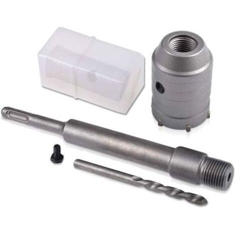 Houhence – Scie cloche à béton 65 mm – Pour murs en briques et ciment – Poignée ronde SDS Plus – Longueur 198,5 mm – Métal à pointe de carbure (1/5)