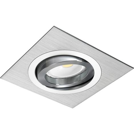 Empotrable cuadrado con foco basculante “Helium” GU10 230V IP20 9x9cm fabricado en aluminio color níquel (1/4)