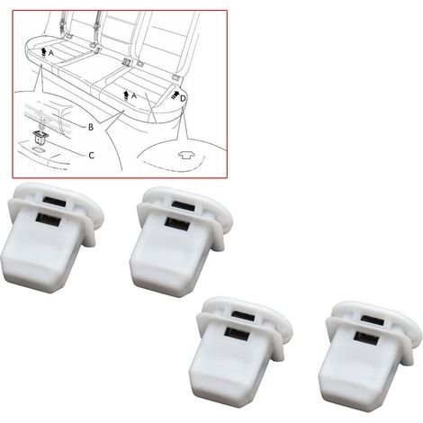 Adatto per un set di 4 clip di fissaggio per sedili posteriori, clip di fissaggio universali per sedili posteriori per auto, clip di fissaggio per sedili posteriori per auto, compatibili con Audi A4, 