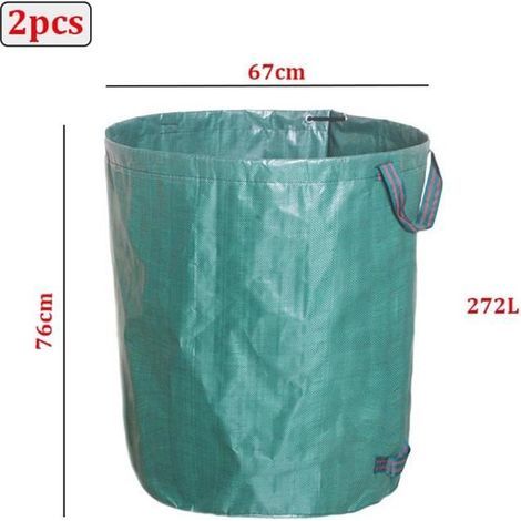 Set of 2 Portable Garden Bags - Durable Foldable Garden Waste Bags 272L - Leaf Bags (1/4)