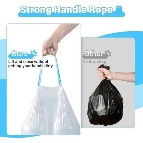 Sac À Litière Pour Chat - 58 X 35 Cm - Résistant À La Déchirure Et Étanche - Pour Caisses Automatiques Ou Fermées - 60 Pièces (1/5)