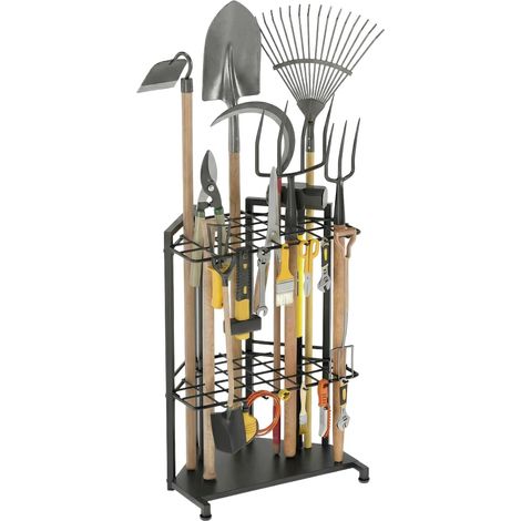 Organiseur d'outils de Jardin porte-outils, rangement d'outils de jardin avec crochets, étagère de rangement, rangement d'outils de jardin pour garage (1/5)