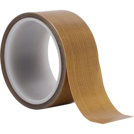 Cinta adhesiva de teflón de 50 mm x 10 m, cinta adhesiva de alta temperatura 300 °C  Cinta de teflón, 0,18 mm de espesor, adhesivo de teflón PTFE para impresoras 3D, máquinas de envasado al vacío y us (1/5)