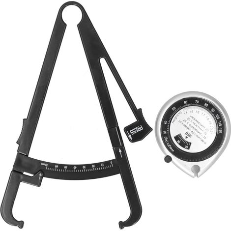 Lot complet de mesure corporelle : pince à plis cutanés + mètre ruban BMI pour le suivi de la graisse et du poids (1/5)