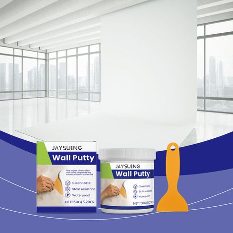 Wall filler paste for smoothing dents and cracks, suitable for home renovation and immediate wall repair -- 150g1, scraper1 -- BIEMMEDUE (1/5)