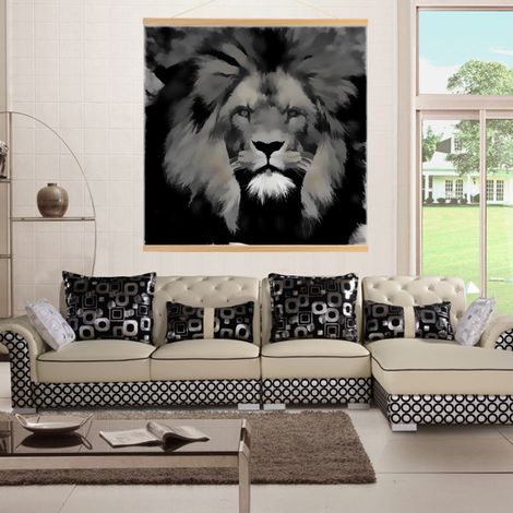 Cadre photo magnétique en bois moderne, fixation murale pour affiches et posters DIY, œuvres d'art, pince-notes sans perçage, 60 cm, noir, décoration murale élégante (1/5)