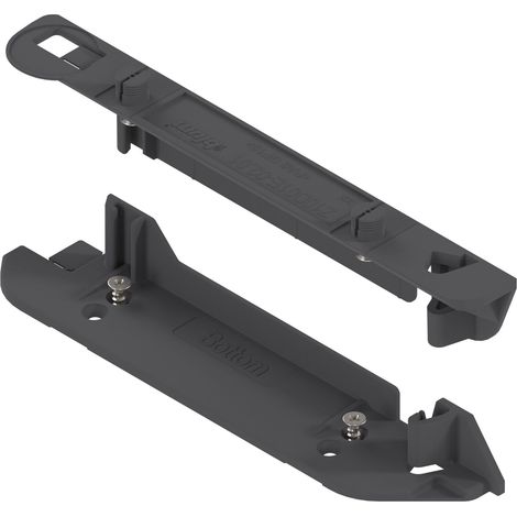 Blum Z10D01E0.01 Trägerprofilaufnahme, Schubladenöffnung, Schrankzubehör, Möbelbeschlag, sanftes Schließen, Kunststoff tiefgrau