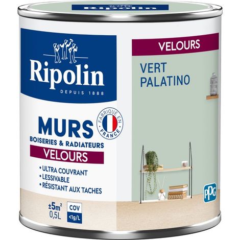Palatino grüne Farbe für Wände, Holzverkleidungen und Heizkörper, RIPOLIN Samt 0,5 l RIPOLIN