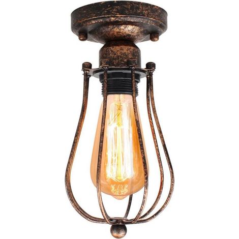 Creative Ceiling Light Metal Ceiling Lamp Iron Lighting Fixture E27 Edison Rust for Bar Bedroom Kitchen Restaurant Cafe Corridor (1/4)