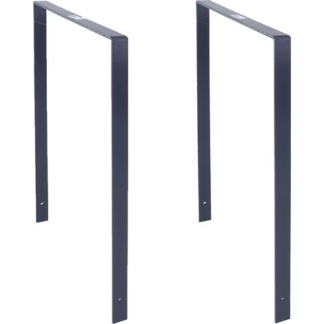 2 x Fahrradanlehnbügel 115 x 76 cm Flachstahl 13 mm Anthrazit Einbetonieren Fahrradständer Parker Typ U (1/5)