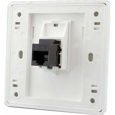 Femelle à femelle CAT6 Gigabit prise murale réseau double passage RJ45 LAN façade Internet prise de courant droite, 86x86mm 1 pcs (1/5)