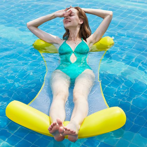 Hamac Gonflable Piscine,Matelas Flottant,Pliable Hamac d'eau,Hamac d'eau 4 en 1,Les Meilleurs Cadeaux d'été pour Adultes et Enfants (1/4)