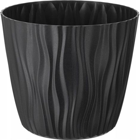 Vaso da fiori in plastica nero, grigio Verdenia 14,5 cm x 14,5 x 1 1 pz. (1/3)