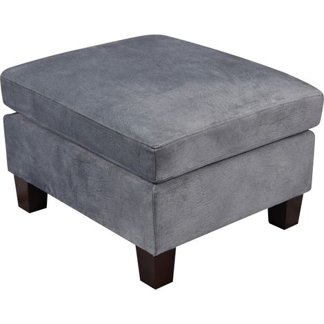 Tivoli Grey Velvet Fabric Footstool