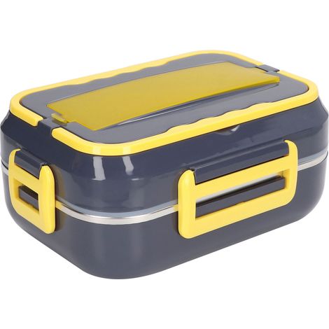 Boîte-repas chauffante bleue 1,5L en acier inox - Prise EU 220V pour voiture et voyages