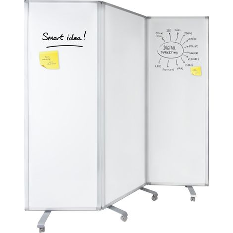 Mobile Trennwand Whiteboard 3-teilig 180 x 180 cm (1/5)