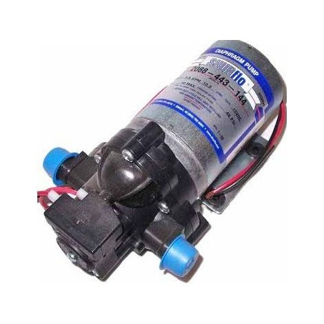 Pompe de surface 2088443144 – Débit 13l/mn – Tension 12V – Fonctionnement à sec possible – Contacteur manométrique intégré – Shurflo