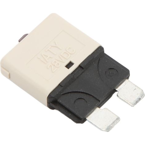 Fusible à lame 25A réarmable manuel, disjoncteur 28VDC pour véhicules, yachts, bateaux, basse tension, protection circuit, boîtier blanc. (1/5)