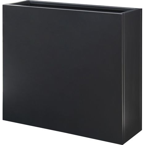 Bac à plantes meuble jardinière 82 x 90 x 30 cm acier galvanisé noir (1/5)
