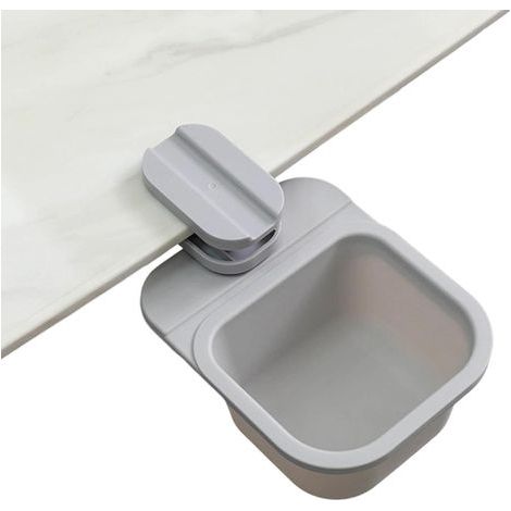 Desk Trash Can Clip On Rotating Garbage Bin Compact Tabletop (1/5)