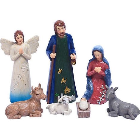 Krippenszene mit Christusfigur, Heiligenfigur, Ornament, Kunsthandwerk