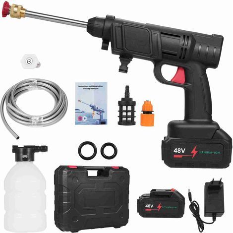 Cordless High Pressure Washer, 350 PSI Cordless High Pressure Washer with 2 Batteries, Battery Powered High Pressure Washer with Hose, Foam Can, Suitable for Cleaning Cars and Floors (1/5)