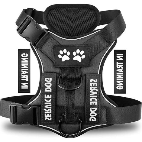 Harnais pour chien respirant et réfléchissant avec attache avant et mécanisme de sécurité pour chiens de toutes tailles (1/5)